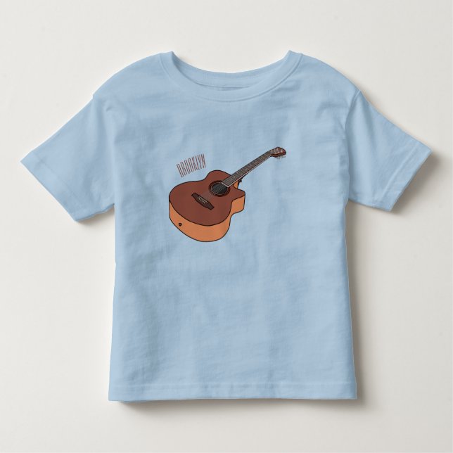 Camiseta De Bebé Ilustracion personalizado de guitarra acústica (Anverso)