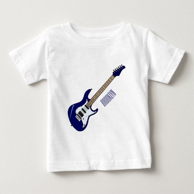 Camiseta De Bebé Ilustracion personalizado de guitarra eléctrica (Anverso)