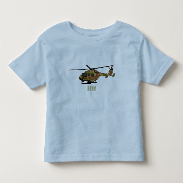 Camiseta De Bebé Ilustracion personalizado de helicópteros del ejér (Anverso)