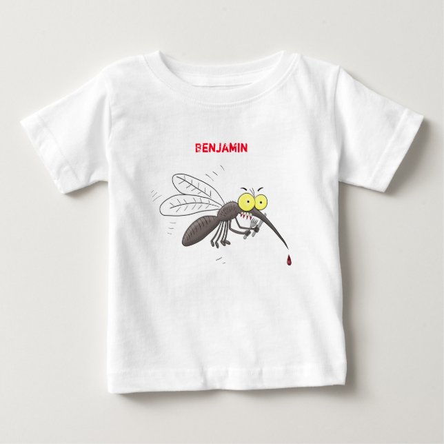 Camiseta De Bebé Ilustracion personalizado de insectos de mosquitos (Anverso)