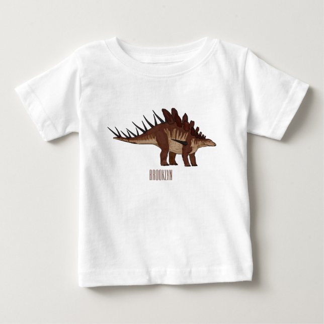 Camiseta De Bebé Ilustracion personalizado de Kentrosaurus (Anverso)