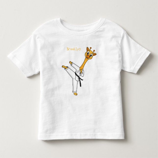 Camiseta De Bebé Ilustracion personalizado de Kung Fu giraffe (Anverso)