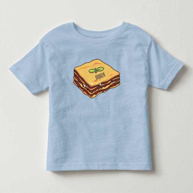 Camiseta De Bebé Ilustracion personalizado de Lasagna (Anverso)