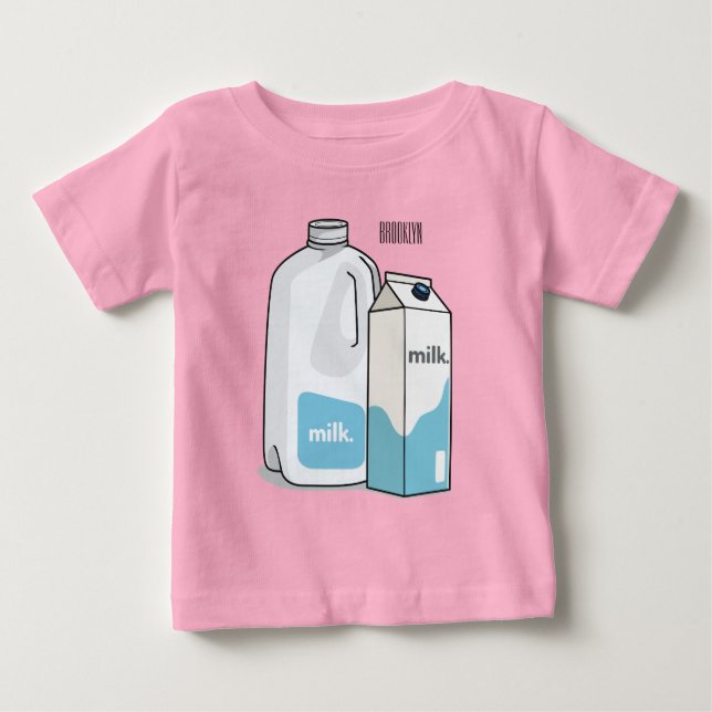 Camiseta De Bebé Ilustracion personalizado de leche (Anverso)