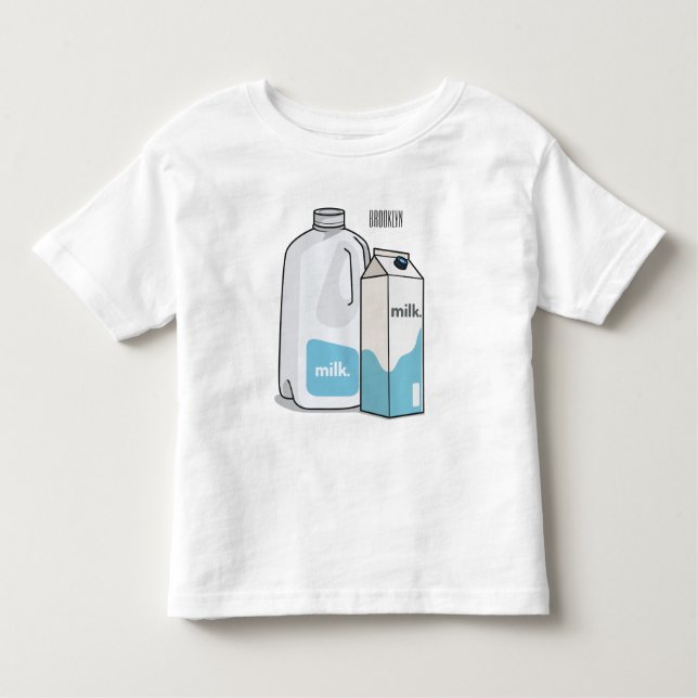 Camiseta De Bebé Ilustracion personalizado de leche (Anverso)