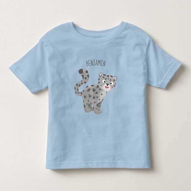 Camiseta De Bebé Ilustracion personalizado de leopardo de las nieve (Anverso)
