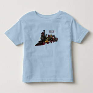Camiseta De Bebé Ilustracion personalizado de locomotora de vapor