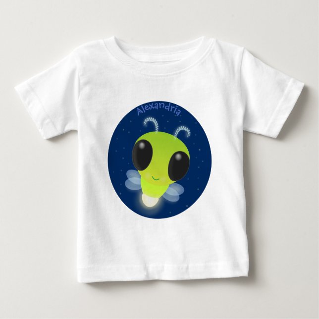 Camiseta De Bebé Ilustracion personalizado de luciérnaga con brillo (Anverso)