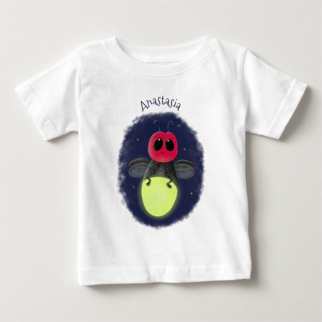 Camiseta De Bebé Ilustracion personalizado de luciérnaga de bichos  (Anverso)