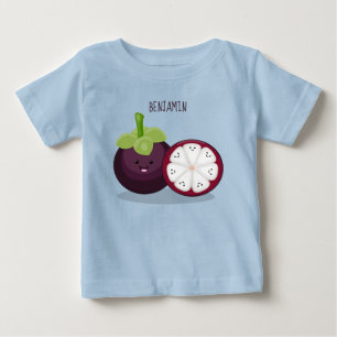 Camiseta De Bebé Ilustracion personalizado de mangostino morado