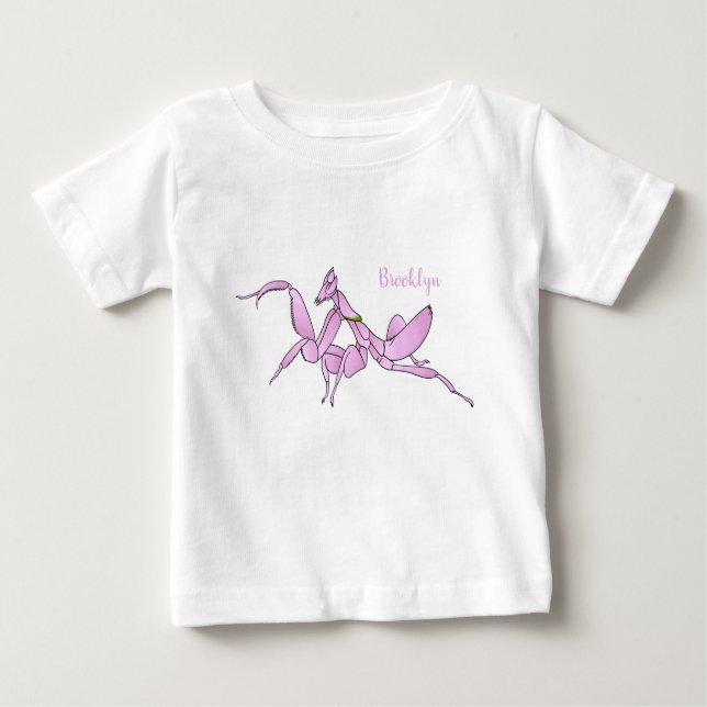 Camiseta De Bebé Ilustracion personalizado de mantis orquídea (Anverso)