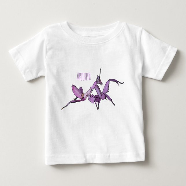 Camiseta De Bebé Ilustracion personalizado de mantis orquídea (Anverso)