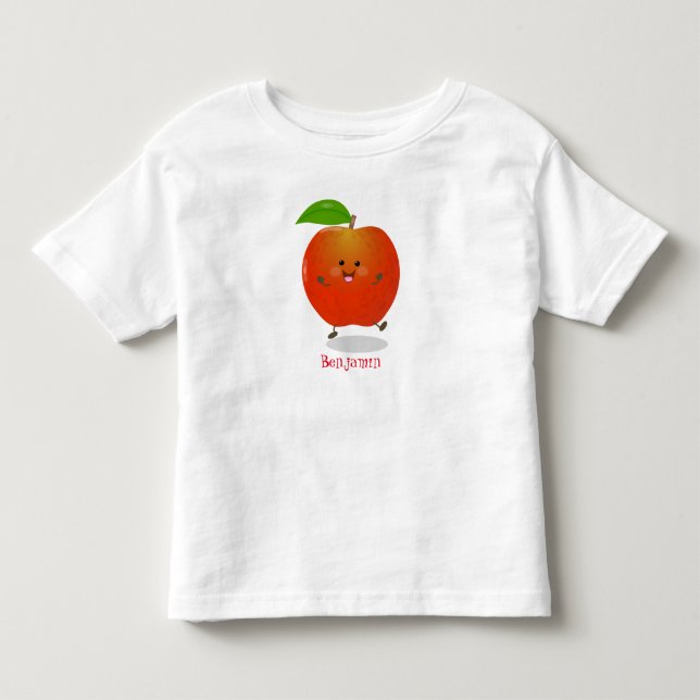 Camiseta De Bebé Ilustracion personalizado de manzana bailando a la (Anverso)