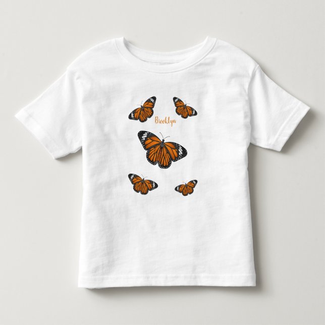 Camiseta De Bebé Ilustracion personalizado de mariposa monarca (Anverso)
