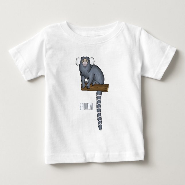 Camiseta De Bebé Ilustracion personalizado de marmoset común (Anverso)
