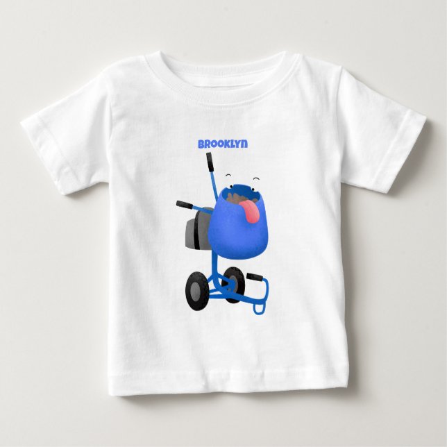 Camiseta De Bebé Ilustracion personalizado de mezclador de cemento  (Anverso)