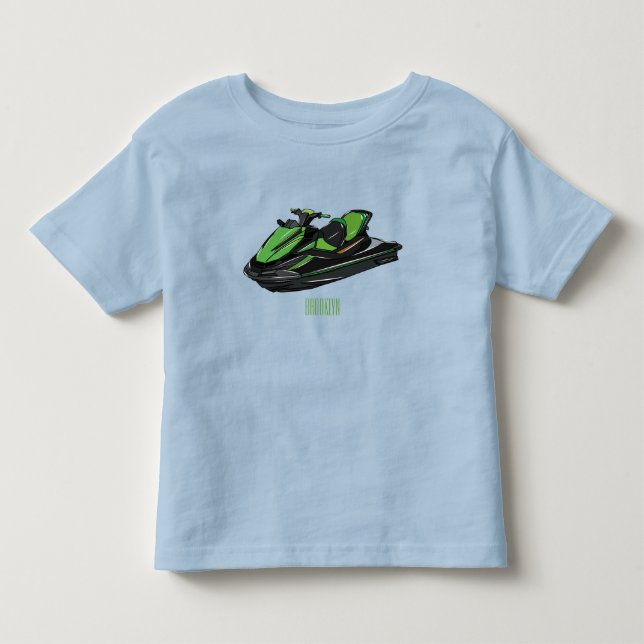 Camiseta De Bebé Ilustracion personalizado de moto acuática (Anverso)