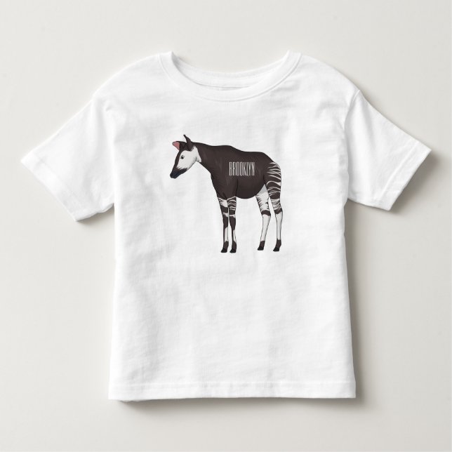 Camiseta De Bebé Ilustracion personalizado de Okapi (Anverso)