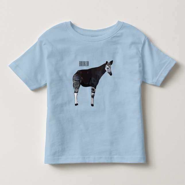 Camiseta De Bebé Ilustracion personalizado de Okapi (Anverso)