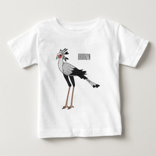 Camiseta De Bebé Ilustracion personalizado de pájaro de Secretario (Anverso)