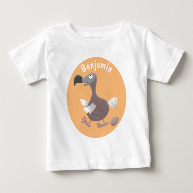 Camiseta De Bebé Ilustracion personalizado de pájaro dodo gracioso (Anverso)