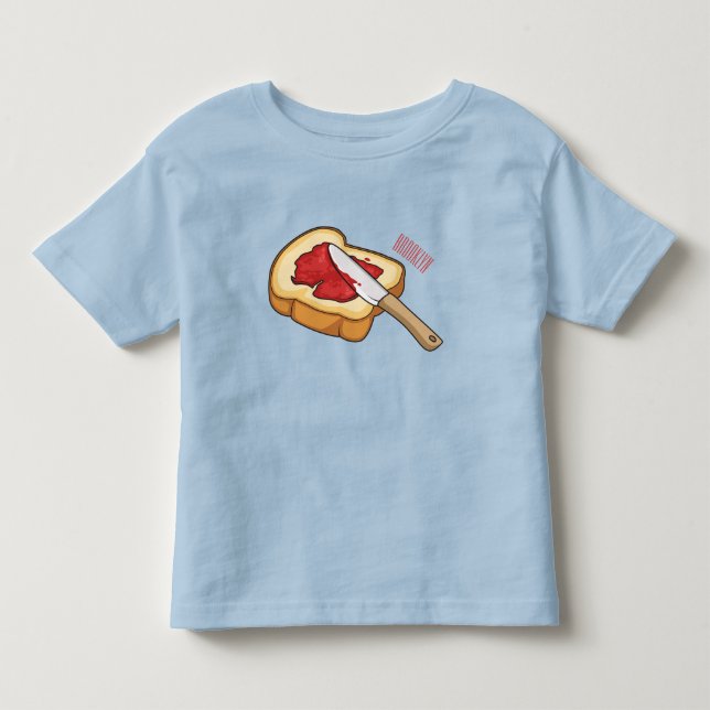 Camiseta De Bebé Ilustracion personalizado de pan y mermelada (Anverso)