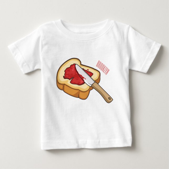 Camiseta De Bebé Ilustracion personalizado de pan y mermelada (Anverso)