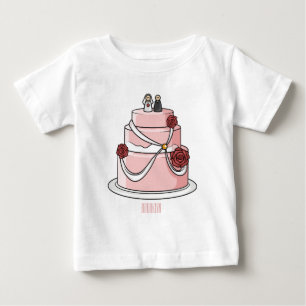 Camiseta De Bebé ilustracion personalizado de pastel boda