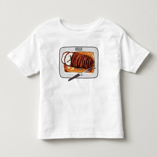 Camiseta De Bebé Ilustracion personalizado de pavo asado (Anverso)