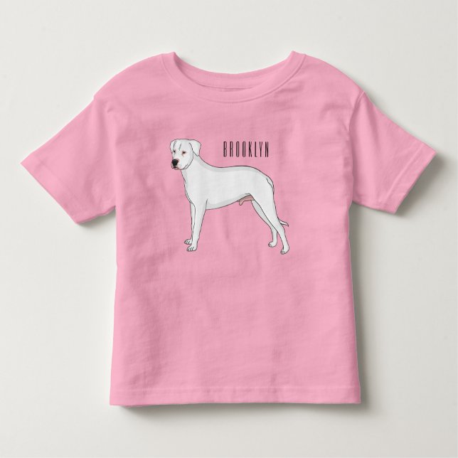 Camiseta De Bebé Ilustracion personalizado de perro argentino Dogo (Anverso)