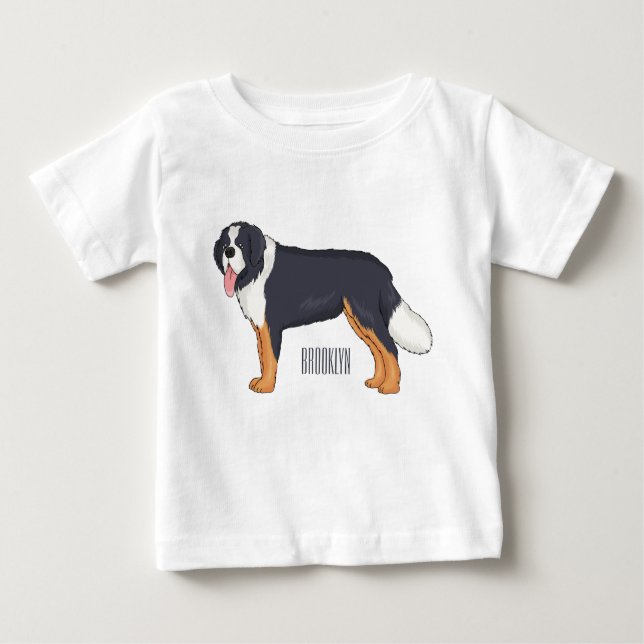 Camiseta De Bebé Ilustracion personalizado de perro de montaña de B (Anverso)