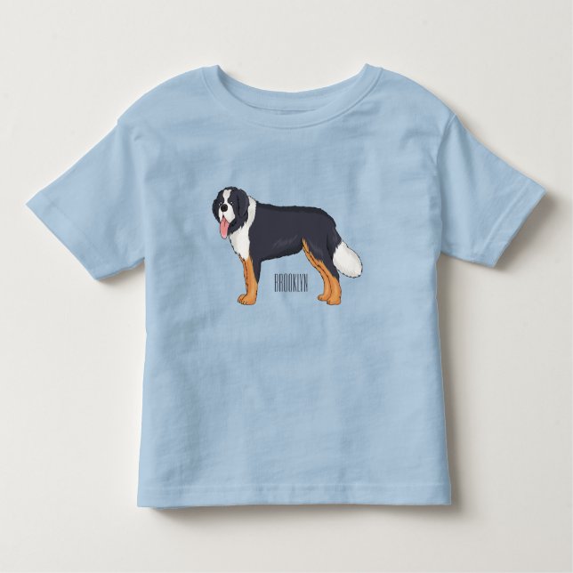 Camiseta De Bebé Ilustracion personalizado de perro de montaña de B (Anverso)
