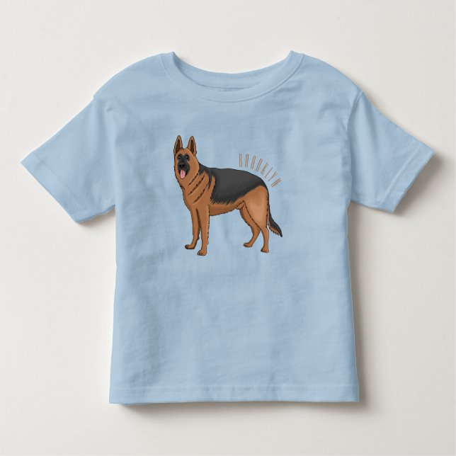Camiseta De Bebé Ilustracion personalizado de perro pastor alemán (Anverso)