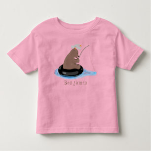 Camiseta De Bebé Ilustracion personalizado de pesca de cachorro de