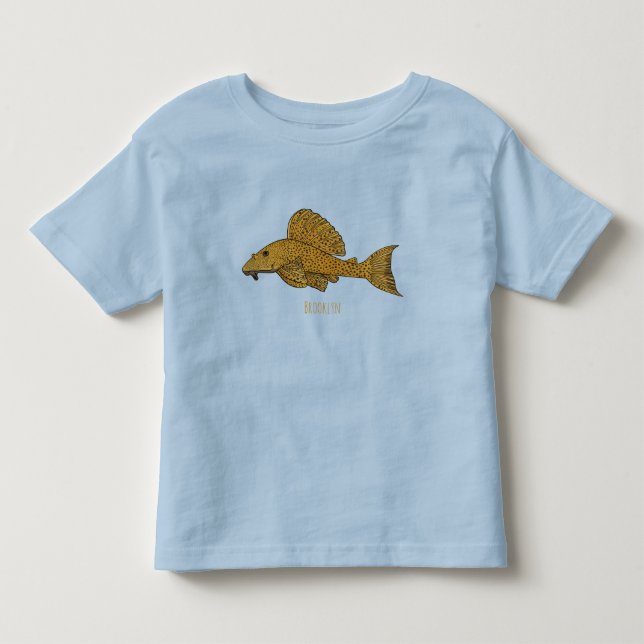 Camiseta De Bebé Ilustracion personalizado de pescado Pleco (Anverso)