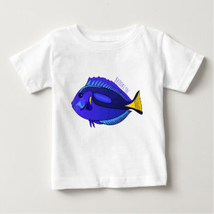 Camiseta De Bebé Ilustracion personalizado de pescado tang azul