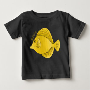 Camiseta De Bebé Ilustracion personalizado de pescado tango amarill