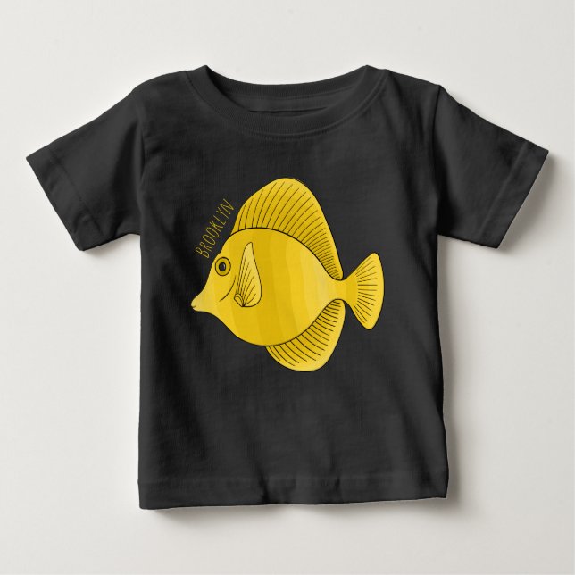 Camiseta De Bebé Ilustracion personalizado de pescado tango amarill (Anverso)