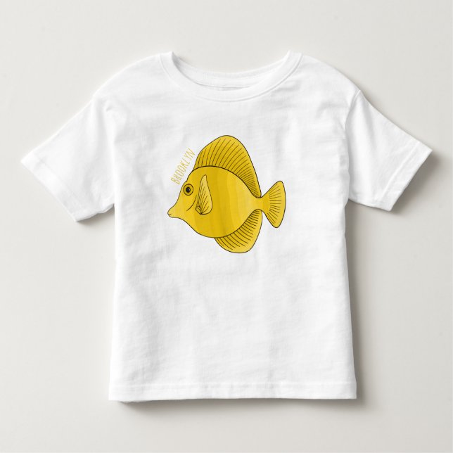 Camiseta De Bebé Ilustracion personalizado de pescado tango amarill (Anverso)