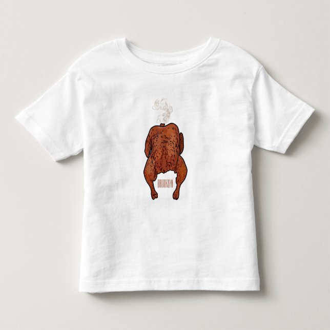 Camiseta De Bebé Ilustracion personalizado de pollo asado (Anverso)