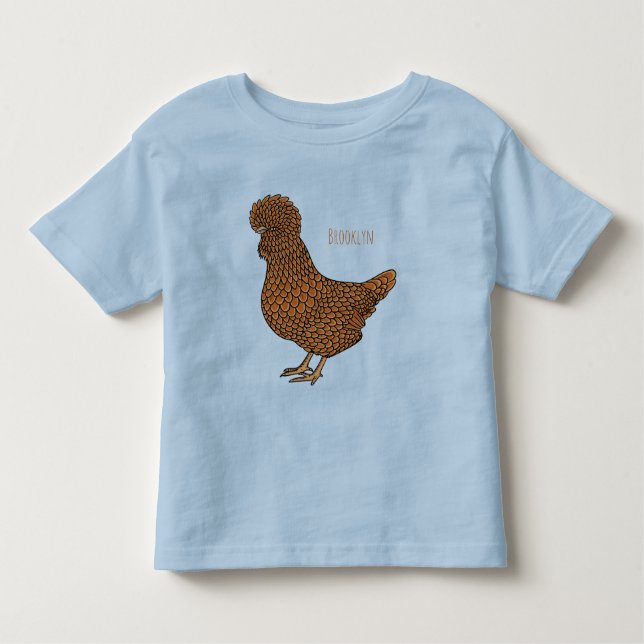 Camiseta De Bebé Ilustracion personalizado de pollo polaco Chamois (Anverso)