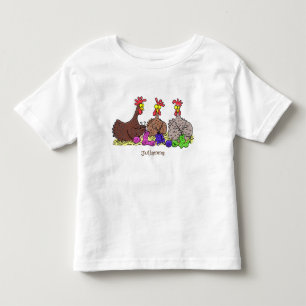 Camiseta De Bebé Ilustracion personalizado de pollos de punto diver