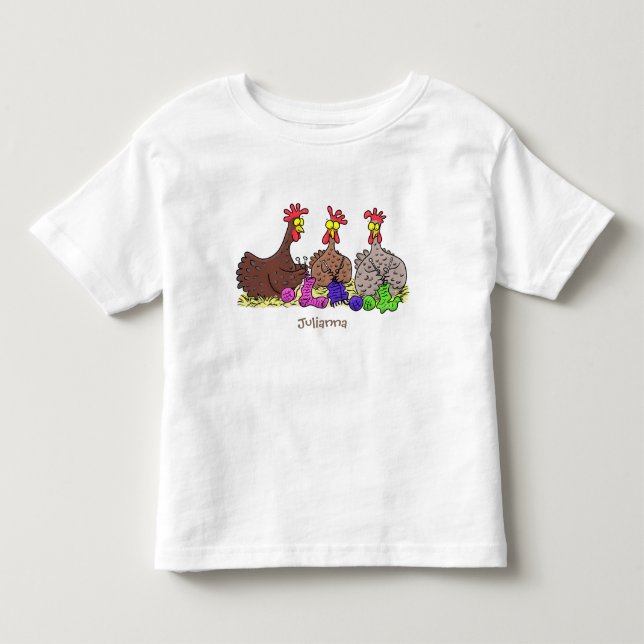 Camiseta De Bebé Ilustracion personalizado de pollos de punto diver (Anverso)
