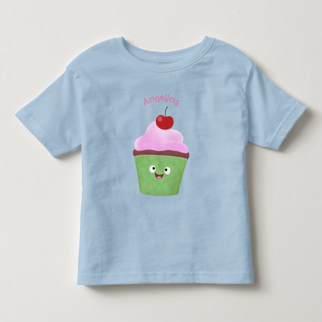 Camiseta De Bebé Ilustracion personalizado de quequitos alegres (Anverso)