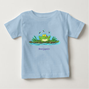 Camiseta De Bebé Ilustracion personalizado de rana verde dulce