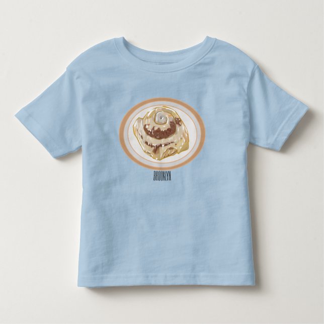 Camiseta De Bebé Ilustracion personalizado de rollo de canela (Anverso)