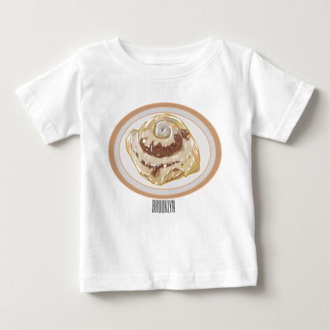 Camiseta De Bebé Ilustracion personalizado de rollo de canela (Anverso)