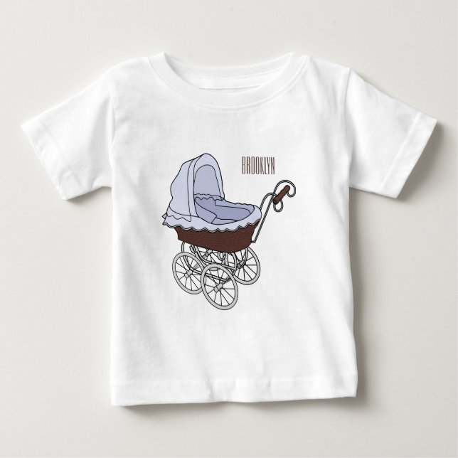 Camiseta De Bebé Ilustracion personalizado de Stroller (Anverso)