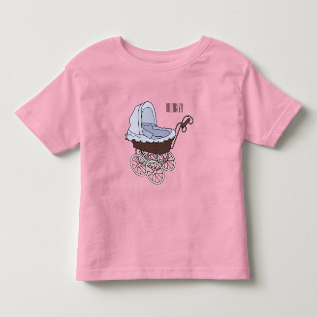 Camiseta De Bebé Ilustracion personalizado de Stroller (Anverso)