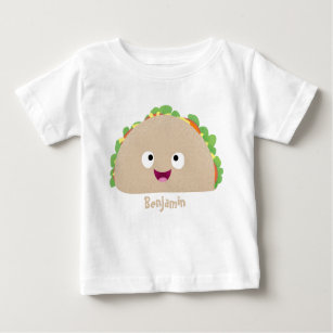 Camiseta De Bebé Ilustracion personalizado de taco alegre sonriente